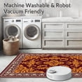 thumbnail image 5 of ODIKA 5'x7' Machine Washable Non-Slip Area Rug, Elegant Damask Motif with Symmetrical Interlocking Scrolls High Traffic Rug with Pad, Maroon, 679354, 5 of 8