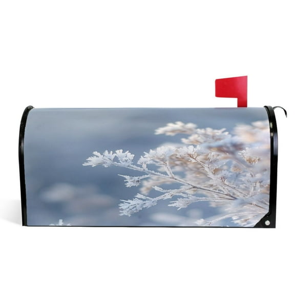 Ryvnso Mailbox Cover Snowflake in Winter Magnetic Mailbox Wrap Standard Size 21x18 Inch