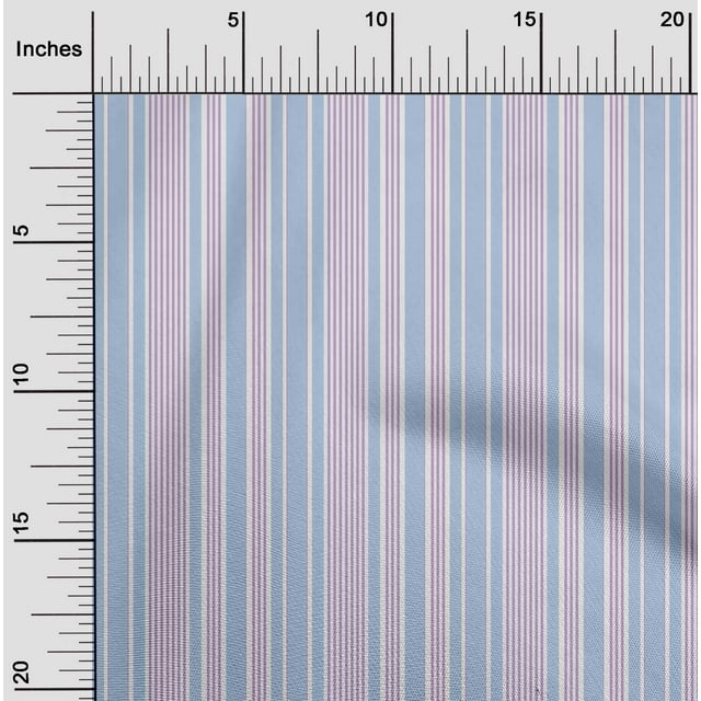 oneOone Tissu en Coton et Soie Imprimé Rayé Multicolore BTY 42 Pouces de Large