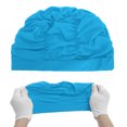 thumbnail image 5 of Unique Bargains 1 Pc Breathable Pleated Style Swimming Cap Lake Blue, 5 of 6