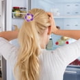 thumbnail image 3 of 5.3X1.6X0.6In Hawaiian Flower Scrunchie Purple For Ladies Beach, 3 of 9