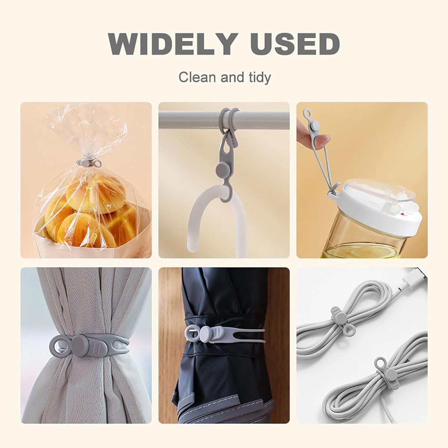 Cable Organizer, 2026 New Silicone Cable Organizers, Multipurpose Elastic Cord Bundling Straps, Portable Cable Management for Home Office (30)