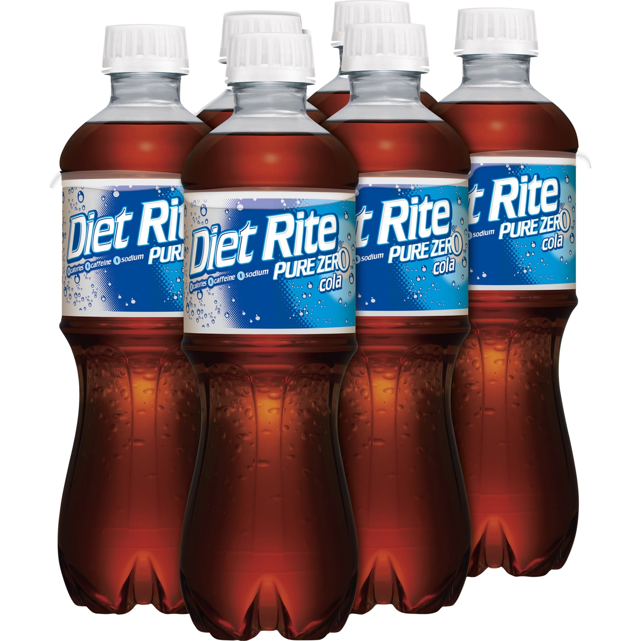 (3 pack) Diet Rite Caffeine Free Soda Pop, 16.9 fl oz, 6 Pack Bottles