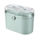 thumbnail image 1 of Caja de almacenamiento organizadora para el hogar, contenedor organizador con tapa y asa, dos compartimentos para joyería artesanal, juguete para niño Verde perfecl Estuche de almacenamiento para lazos para el cabello, 1 of 8
