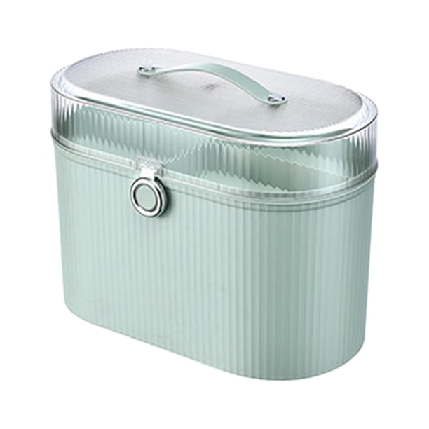 Caja de almacenamiento organizadora para el hogar, contenedor organizador con tapa y asa, dos compartimentos para joyería artesanal, juguete para niño Verde perfecl Estuche de almacenamiento para lazos para el cabello