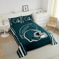 thumbnail image 4 of Erosebridal American Football Comforter Set Full Size Rugby Games Bedding Set Sport Arena Peacock Green Comforter Sports Theme Quilt Set, 4 of 7