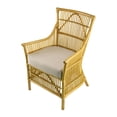thumbnail image 3 of A&B Home Rattan Armchair with Cushion - Yellow Finish - White Cushion, 3 of 7