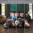 thumbnail image 5 of Bebejan Botanical Birds 5 Piece Reversible Comforter Set, Queen, Black,  100% Cotton Sateen, All Season, Cozy Comfort, 5 of 10
