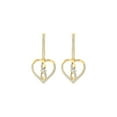 thumbnail image 2 of ARAIYA FINE JEWELRY 14K Yellow Gold Round Lab-Grown Diamond Heart Earrings (2/5 cttw, VS1 Clarity, D-E Color), 2 of 7