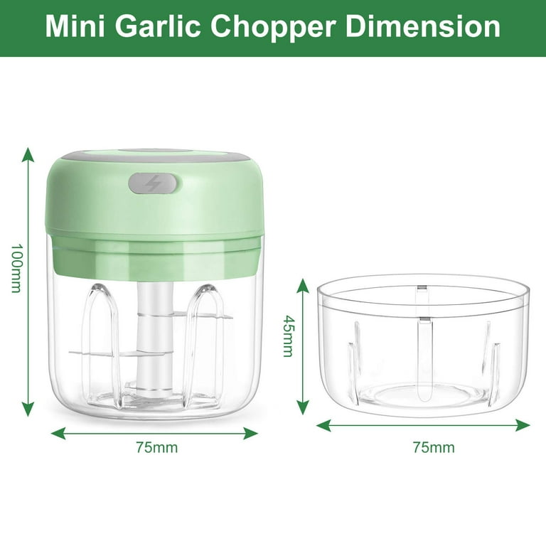 USB Rechargebale Electric Garlic Grinder - Mini Portable Wireless Food &  Nut Chopper for all Nuts Electric, Small Chopper Blender Food Processor