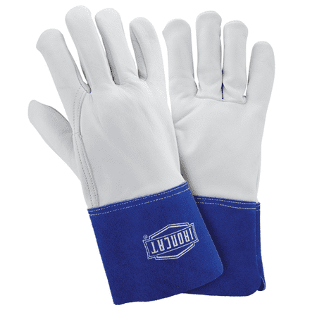

IRONCAT 6142 Goatskin TIG Welder [Pack of 12] Pearl/Gold Large Premium Grain Wing Thumb Kevlar Construction 4 in. Cuff