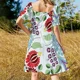 thumbnail image 5 of Kalocsa flores colores vivos / Kalocsai virágok élénk színek Vestido sin mangas elegante vestido de novia para invitada Vestido, 5 of 7