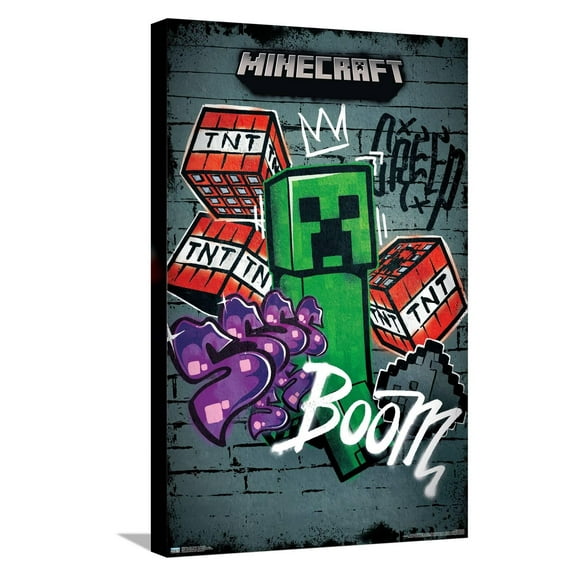 Minecraft - Creeper Do Not Enter Canvas Wall Poster, 14.725" x 22.375"