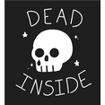 thumbnail image 2 of Halloween Cartoon Skull Dead Inside Crew Neck Short Sleeve Adult T-shirt-XL-Black, 2 of 3