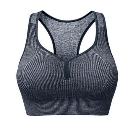 Bigersell Wireless Comfortable Bra in Clearance Women s Solid Yoga Tank Tops Underwear No Underwire Sling Strap Back-Smoothing Sports Bra Convertible Bra Style F-1307 Gray S