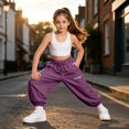 thumbnail image 6 of Ruyang Girls Jogger Pants Lightweight Loose Casual Sports Joggers Cute Letter Print Drawstring Outdoor Hiking Pants School Clothes, 6 of 6
