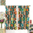 thumbnail image 2 of Retro Mid Century Curtain, Colorful Style Window Treatments for Bedroom Vintage Abstract Geometric Drapes for Kitchen Living Room 53"W x 63"L (Pack of 2), 2 of 6