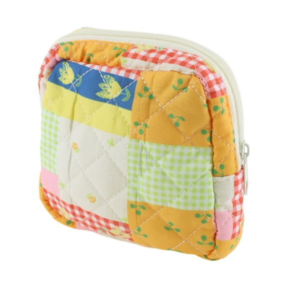 Unique Bargains 1 Pc Lady Portable Square Lipstick Bag for Vacation Colorful Polyester