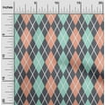 thumbnail image 1 of oneOone Cotton Flex Aquamarine Green Fabric Argyle Check Sewing Craft Projects Fabric Prints By Yard 40 Inches Wide, 1 of 4