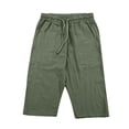 thumbnail image 5 of LILIYA Men's Capri Shorts Casual Baggy Knee Length 3/4 Pants Summer Elastic Waist Lightweight Beach Pants Drawstring Lounge Shorts with Pockets 2026, 5 of 6