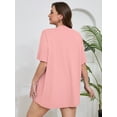 thumbnail image 6 of SHOWMALL Women's Plus Size Short Sleeve Shrugs & Boleros, Pink 1X Open Front Lightweight Cardigan Kimono Jacket for Spring Summer Fall, 6 of 7