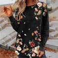 thumbnail image 1 of Qiopertar Chemise Imprimée Mode pour Femmes Col Rond Manches Longues Hauts Assortis Offres de la Semaine Liquidation à Moins de 5$ jusqu'à 90 % de Réduction, 1 of 5