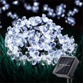 thumbnail image 1 of Guirnalda de luces solares con forma de flor de cerezo, 7 m, 50 LED, 8 modos, para decoración de jardín, Navidad, patio, interior, color blanco frío, 1 of 4