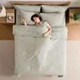 thumbnail image 5 of Ravure Full Comforter Set, Modern Solid Full Size Comforter Set, 7-Pc All Season Bedding Comforter Set, Oatmeal, 5 of 8