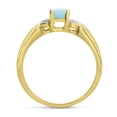 thumbnail image 5 of 14k Yellow Gold Oval Aquamarine And Diamond Ring, 5 of 6