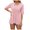 Pink, variant on Lixiuxyad Womens Fashion Casual Solid Color T Shirt Half Sleeve Square Neck Casual Top Summer Tee Shirts,Black L