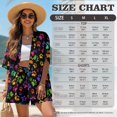 thumbnail image 7 of FKEKYI Colorful Dog Paw Print Women's Short Set 2 Pcs for Summer Open Front Top & Shorts with Elastic Waist Lightweight Beach Set Resort Wear for Home Lounging, M, 7 of 7