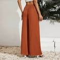 thumbnail image 5 of Fesfesfes Fashion Women Pant Summer Casual Loose Pocket Solid Trousers Wide Leg Pants, 5 of 9