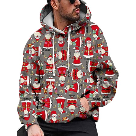 Avamo Mens Christmas Hoodies Long Sleeve Hooded Sweatshirt With Kangaroo  Pocket Xmas Pullover Cute Hoodie Sweatshirts Sport Jumper Tops Style-P 4XL  | Walmart Canada