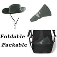 thumbnail image 2 of Womens Summer Sun Hat Beach Hats Wide Brim Outdoor UV Protection Hat Foldable Ponytail Bucket Cap, 2 of 7