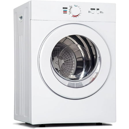 Euhomy Compact Dryer 1.8 cu. ft. Portable Clothes Dryers with Exhaust Duct with Stainless Steel Liner Four Function Small Dryer Machine, Suitable for Apartments, Dorm, RVs, White