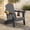 Gray, variant on Folding Adirondack Chair, All-Weather HDPE Plastic Patio Fire Pit Chair, Black