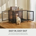 thumbnail image 5 of CO-Z Wooden Dog Crate End Table Triple Door Kennel with Wheels for Large Medium Dogs, 5 of 12