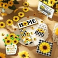 thumbnail image 6 of Tiered Tray Decor Sunflower Decor Set Sunflower Tiered Tray Decorative Wooden Summer Tiered Tray Items Kitchen Decor for Home Table Shelf Apartment Decor 2024 Graduation Gifts for Him and Her 12 Pack, 6 of 7