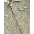 thumbnail image 5 of Toddler Corduroy Jacket Casual Long Sleeve Button Down Lapel Coat Hoodie Outwear, 5 of 8