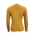 thumbnail image 6 of Olyvenn Stylish Sweaters for Women Trendy Spring Tops Tunic Crewneck Pullover Slimming Fall Outfits Button Up Slimming Winter Clothes Yellow 6, 6 of 6