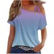 thumbnail image 1 of Tops de Ajuste Suelto para las Mujeres Moda Impresa Doble Suspensión Manga Corta Top Suelto, Blusa Casual Ligera, 1 of 5