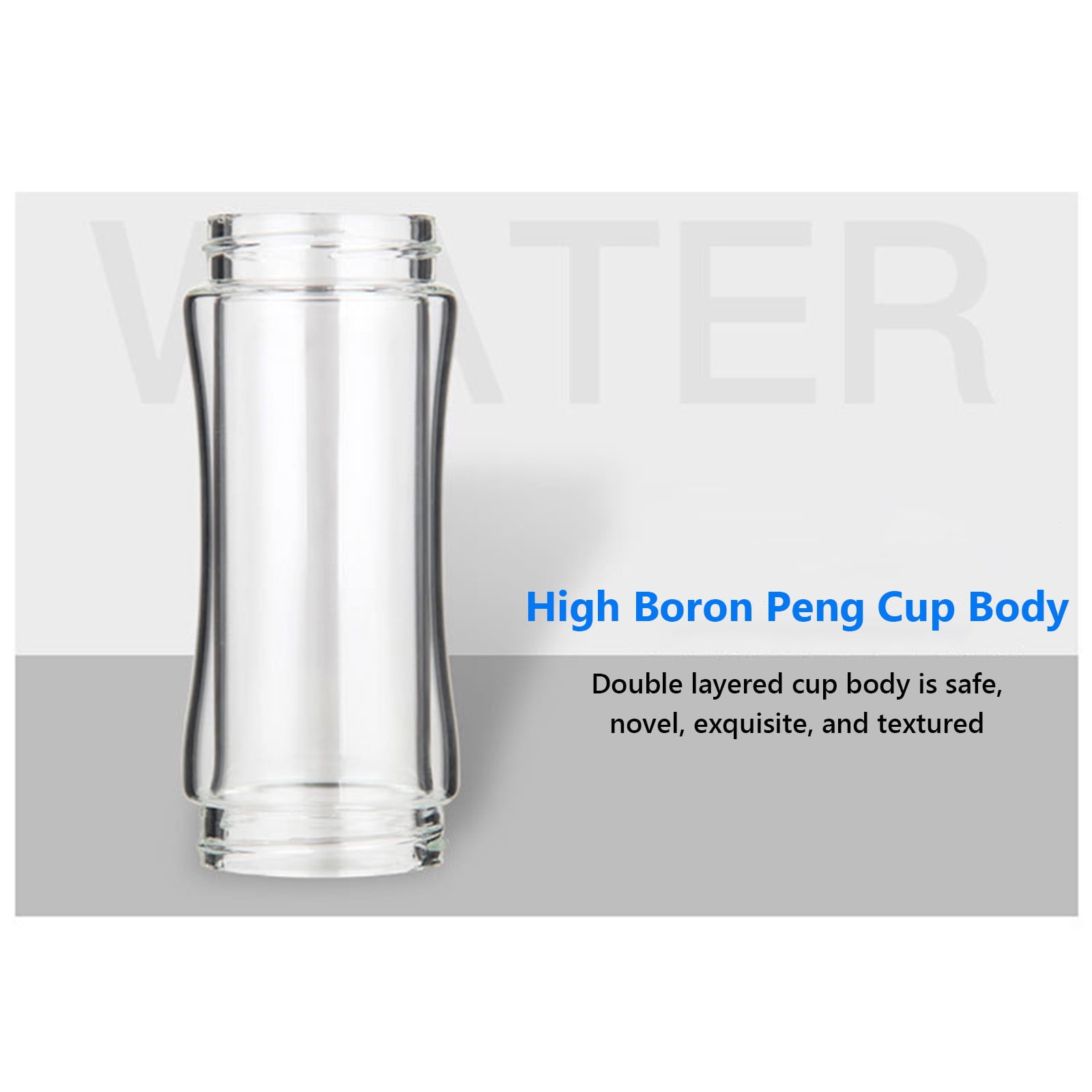 Gnmfd Hydrogen Rich Water Generator Cup Double Layer Glass Healthy Drinking Bottle Portable Rechargeable Hydrogen Maker Cup for Office Fitness Travel Home Use