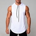 thumbnail image 6 of Tqyyweavej Athletic Shirts for Men Quick Dry Drawstring Solid Color Pullover Breathable Short Sleeve Tank Tops with Hood Size M to 3XL, 6 of 6