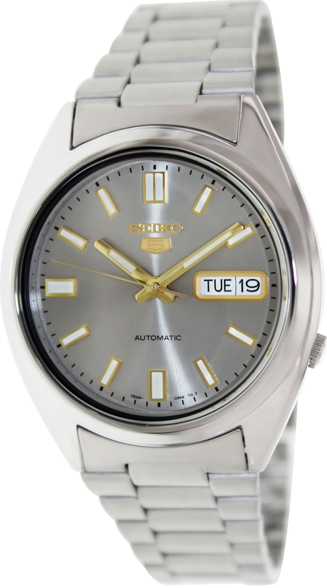 Seiko Men's 5 Automatic SNXS75K Silver Stainless-Steel Automatic ...