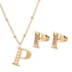 thumbnail image 1 of Juego Joyería Mujer, Collar Aretes Inicial Letras LuckyLy, Acero Inoxidable Baño de Oro 18k dorado UNITALLA, 1 of 6