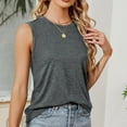thumbnail image 2 of REORIAFEE Loose Tank Tops for Women Plus Size Sleeveless Tops Crewneck Tanks Flowy Tunic Shirts Solid Color Pullover Thick Strap Vest Summer Going Out Fashion Clothing Dark Gray, 2 of 4
