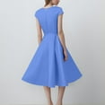 thumbnail image 4 of MGCWSH Women Short 1950s Retro Vintage Cocktail Party Swing Dresses Blue 2XL, 4 of 4