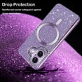 thumbnail image 5 of for iPhone 16 Bling Crystal Diamonds Rhinestone Bumper Cover, [Compatible with MagSafe] Glitter Sparkle Bling Luxury Shiny Cute TPU Cover Case for 16 KZ-Purple, 5 of 12