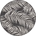 thumbnail image 1 of Unique Loom Outdoor Botanical Bohemian Leaves Rug 4' x 4' Round Black/Ivory, 1 of 1