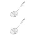 thumbnail image 4 of sweethay Colador de malla Skimmer cucharón de acero inoxidable mango largo cocina freír cocinar al vapor colador cuchara plata 35.5*12 cm 2Conjunto, 4 of 6